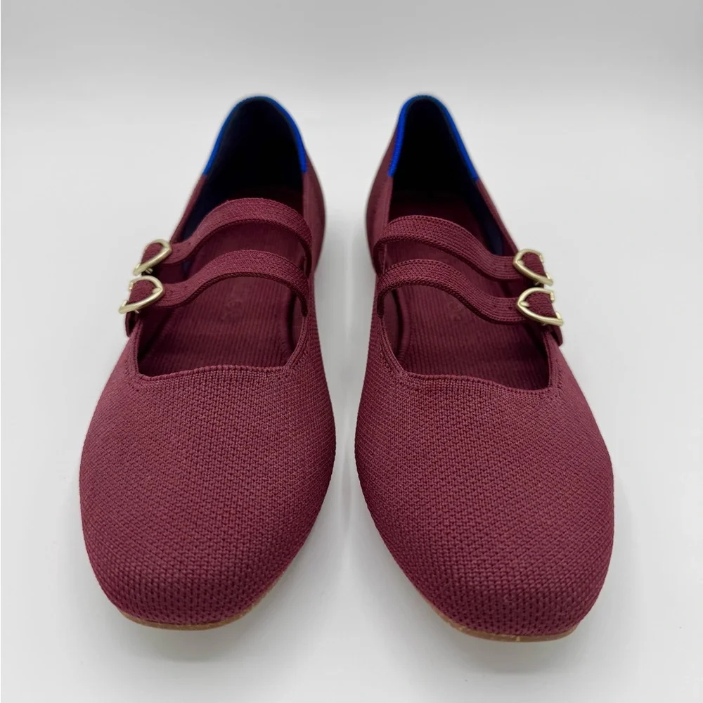 Rothy’s Double Buckle Mary Jane Flats “Cabernet” size 7 Like-New - Picture 7 of 13